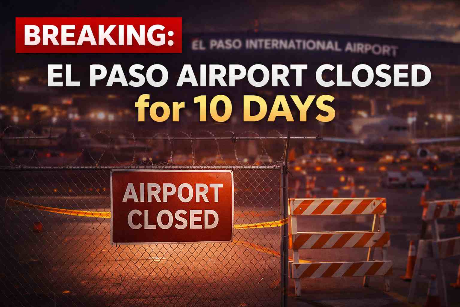 BREAKING: El Paso Airport Closed for 10 Days